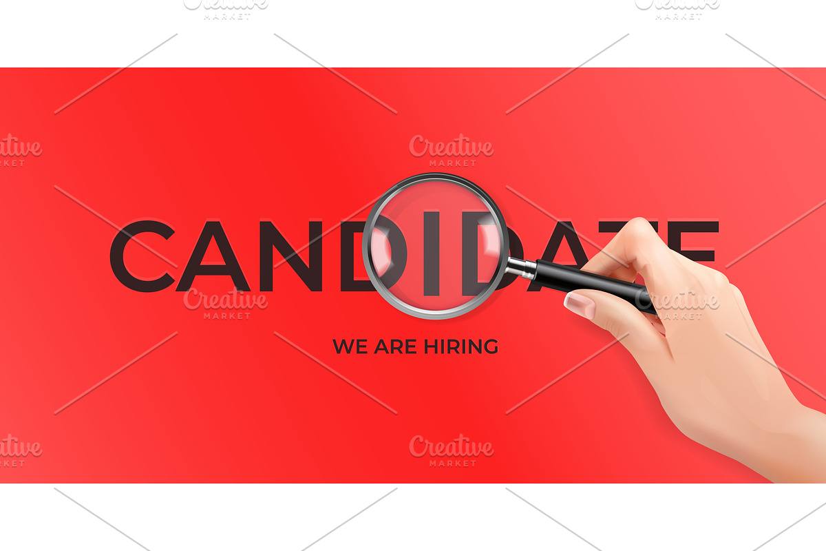 Magnifying candidate search, a Person Illustration by Stock-Smart-Start
