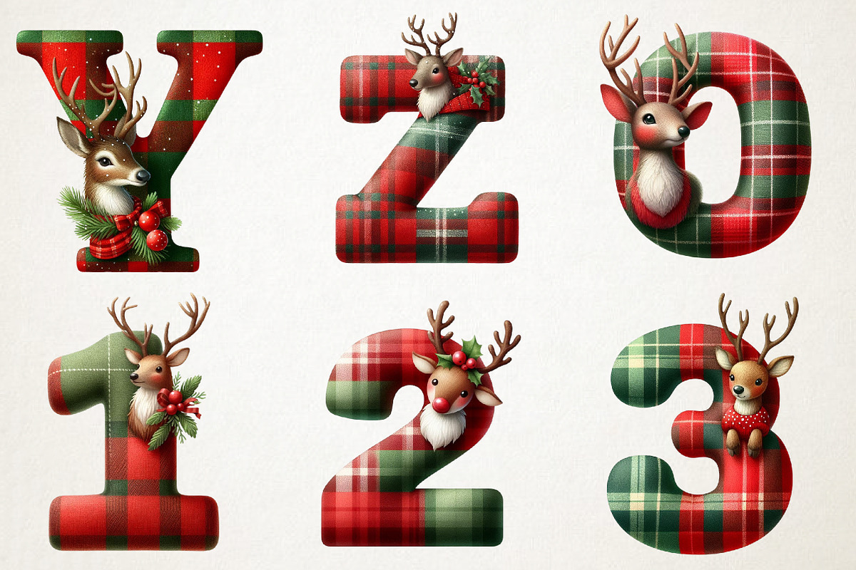 Christmas Reindeer Alphabet Png Clip, an Illustration by RobertsArt (Photo 6 of 7)