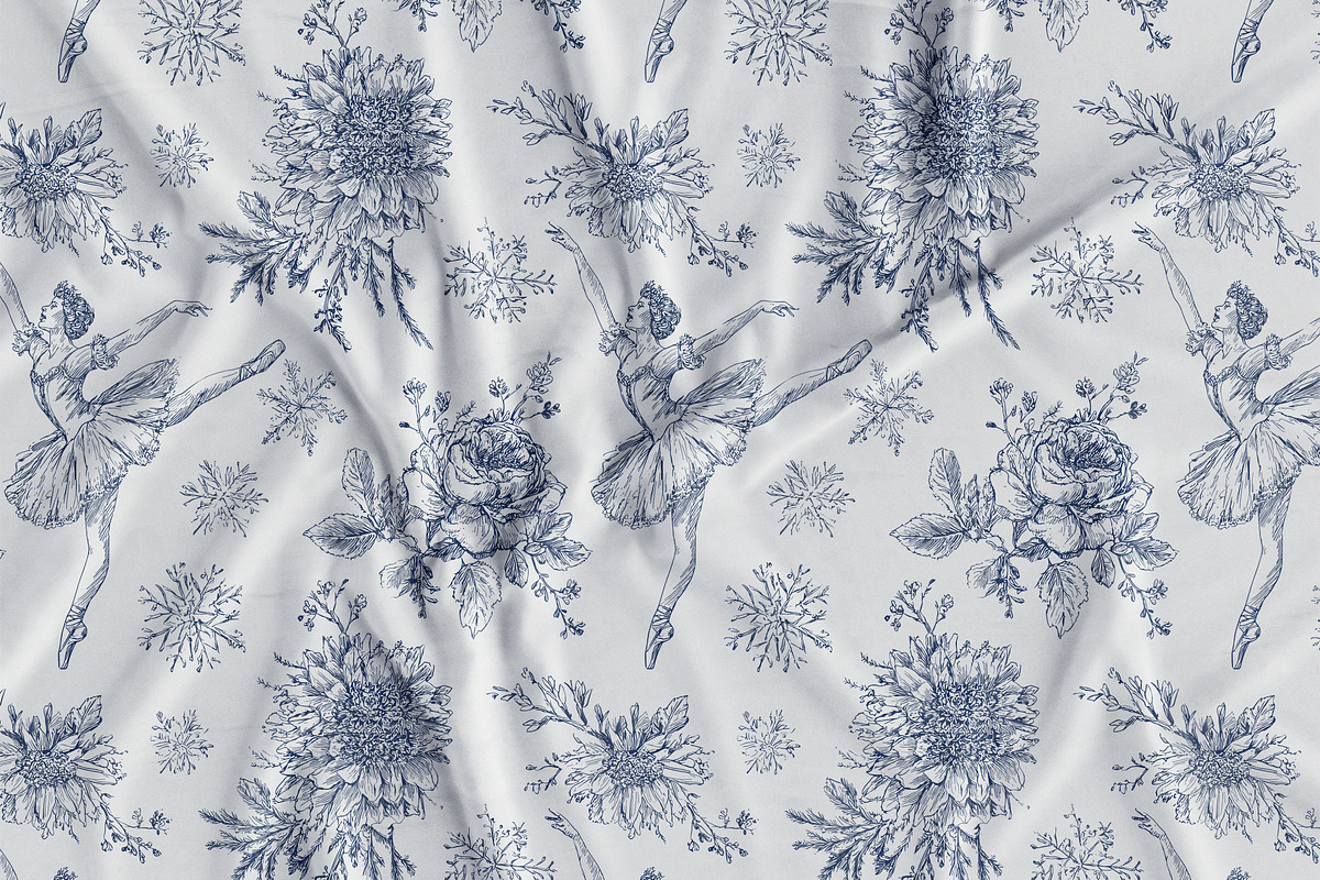 Christmas Toile Seamless Patterns, a Pattern Graphic by Olya Creative (Photo 15 of 21)