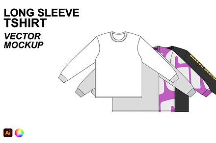 Basic Long Sleeve Vector Flat Mockup