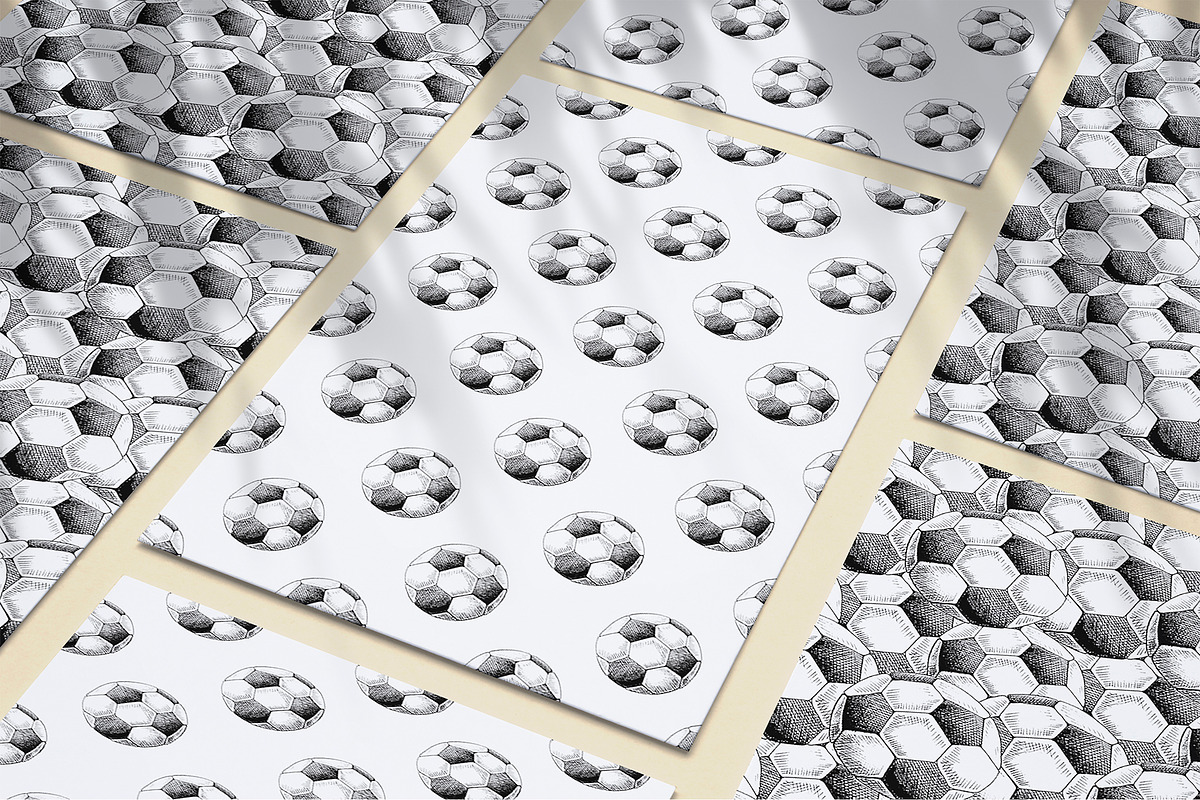 Football. Sketch, patterns and frame, an Object Illustration by Canatic (Photo 2 of 9)