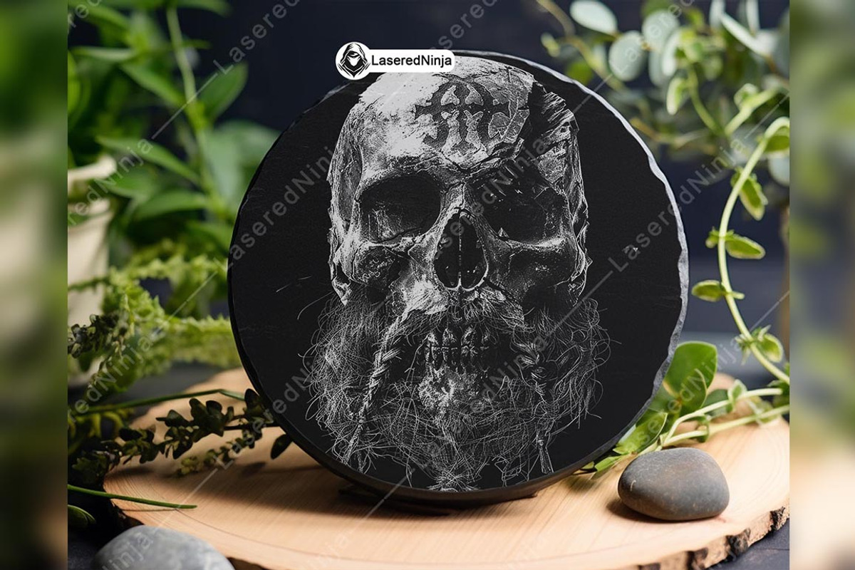 Old Viking Skull Beard Moustache, a Background Graphic by LaseredNinja (Photo 3 of 7)