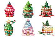 Cute Christmas Tree Cake Bow Clipart, an Illustration by Daily.Designs (Thumbnail 3 of 5)