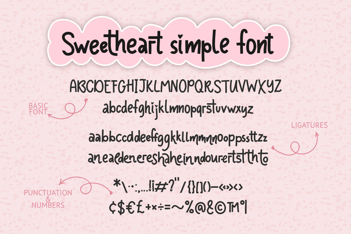 Sweetheart fonts & 119 cliparts., a Symbol Font by Red Ink (Photo 9 of 13)