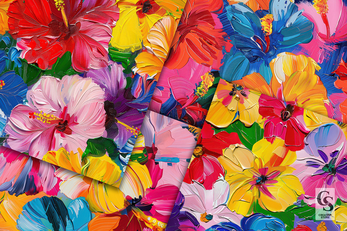 Acrylic Paint Hibiscus Floral Papers, a Pattern Graphic by Creative Store (Photo 5 of 6)