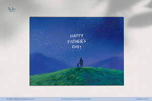 Mountain & Stars - Father's Day Card