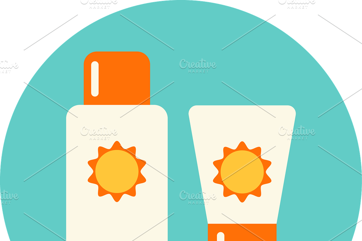 Sun Safety Infographics Elements, a Healthcare Illustration by Julia Batsheva (Photo 3 of 4)