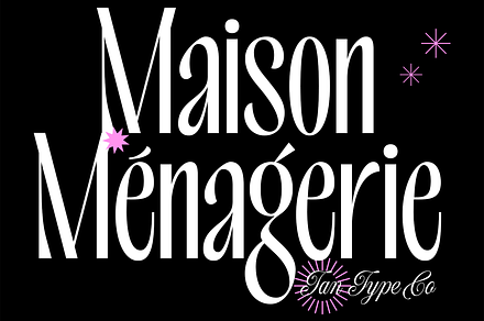 TAN - MENAGERIE, a Font by TanType