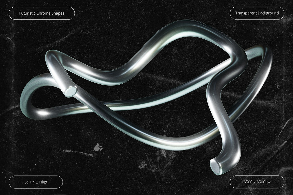 3D Futuristic Chrome Shapes, an Object Graphic by Design Studio (Photo 2 of 6)