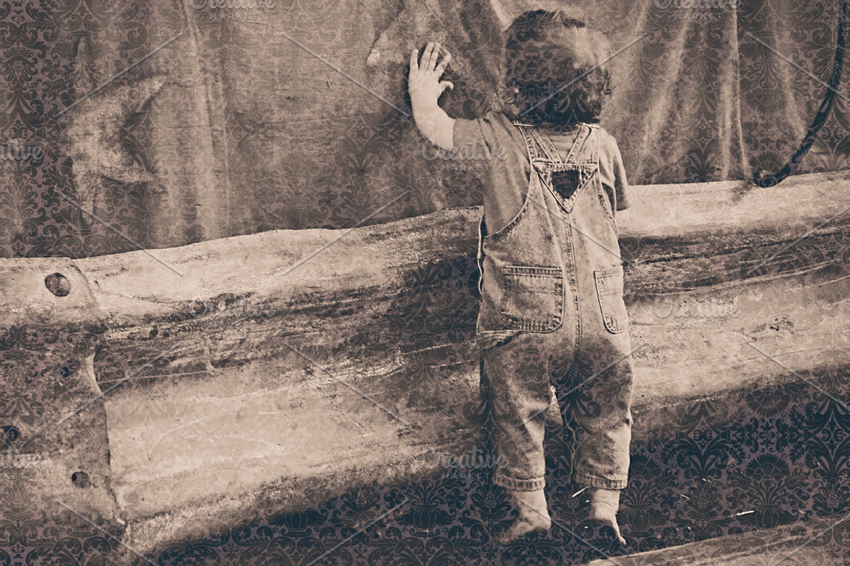 Vintage Grunge Damask Overlays preview 4