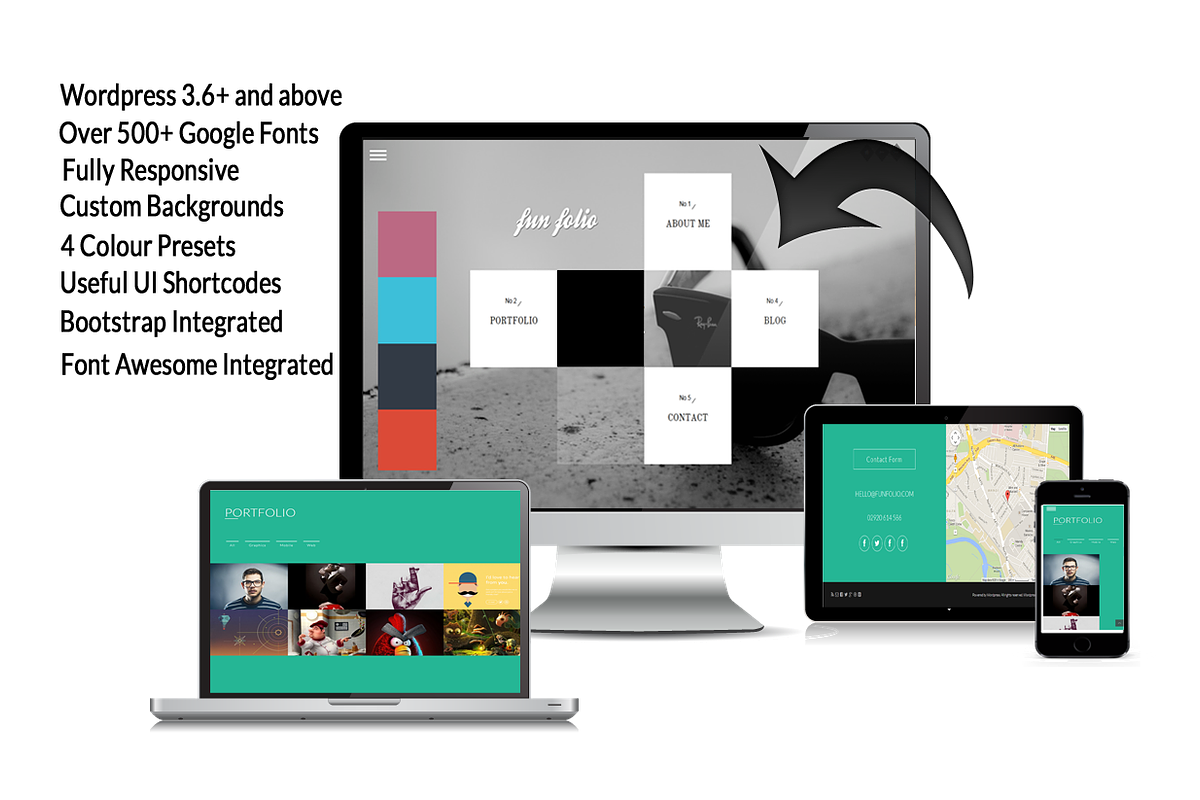 Fun Folio Wordpress Theme, a WordPress Template by Made in Cardiff (Photo 1 of 4)
