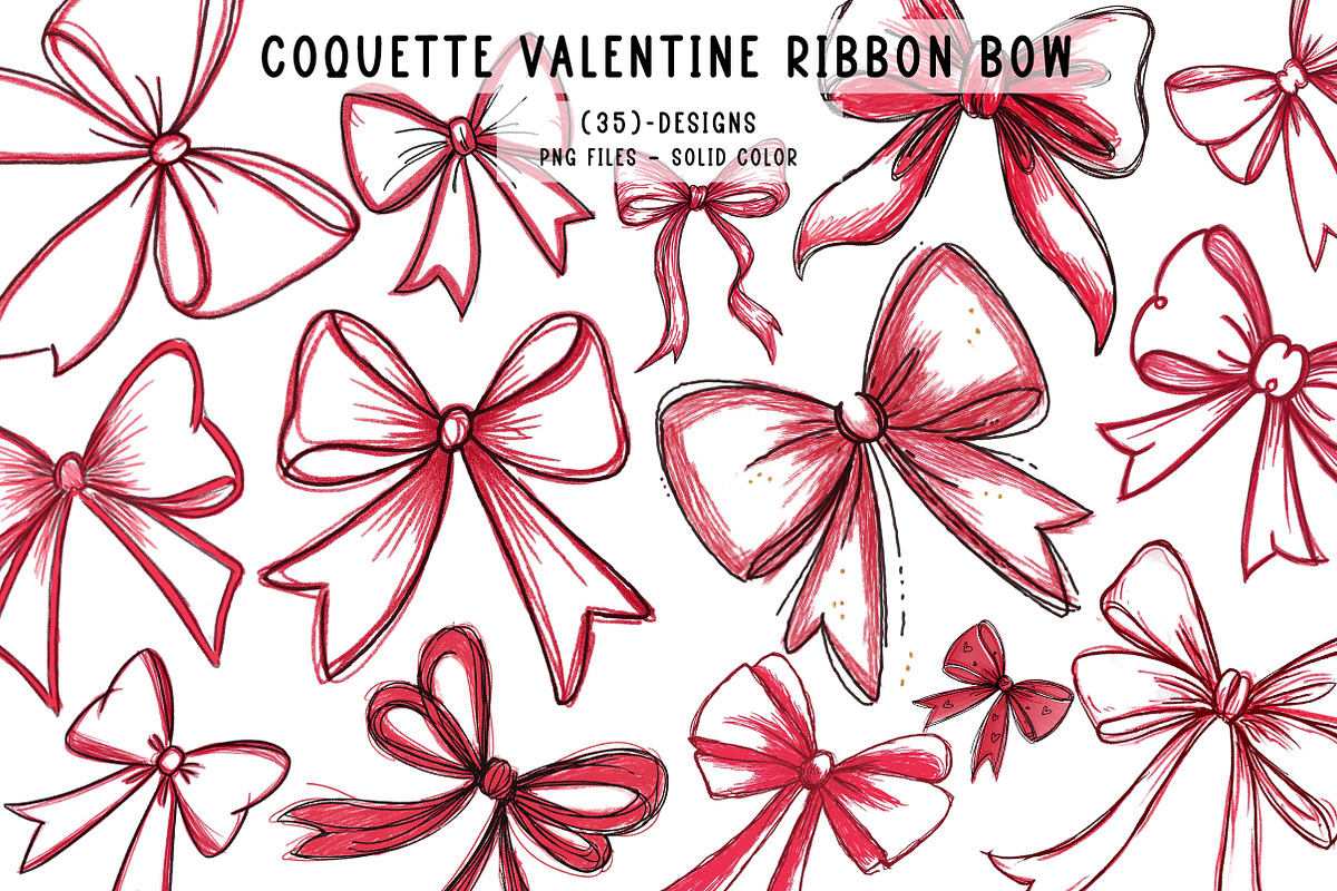 Coquette Valentine Ribbon Bow, an Illustration by CreationArt (Photo 1 of 7)