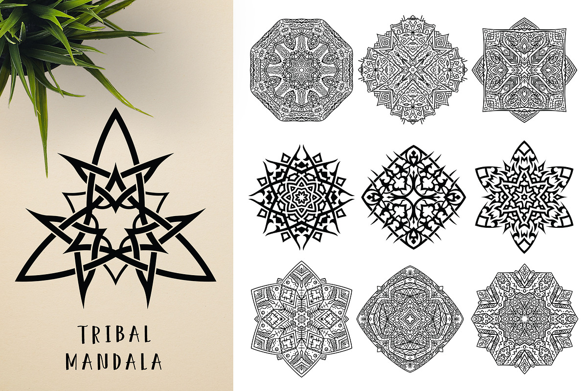 300 Vector Mandala Ornaments, a Decorative Illustration by pixaroma (Photo 24 of 49)