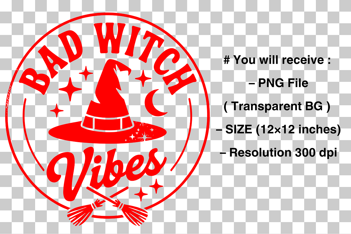 Bad Witch Vibes PNG, Witch Hat PNG, a Graphic by Clipart Bloom (Photo 2 of 2)