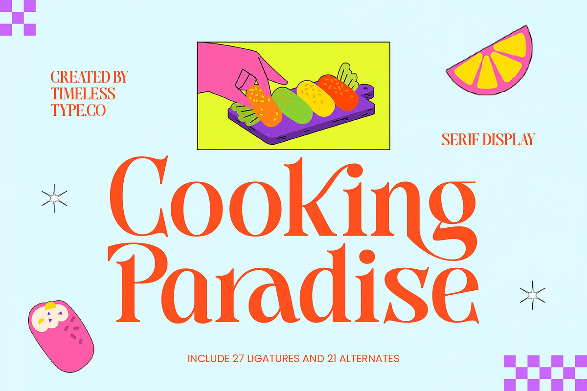 Cooking Paradise Serif Display Font, a Serif Font by timelesstype.co (Photo 1 of 10)