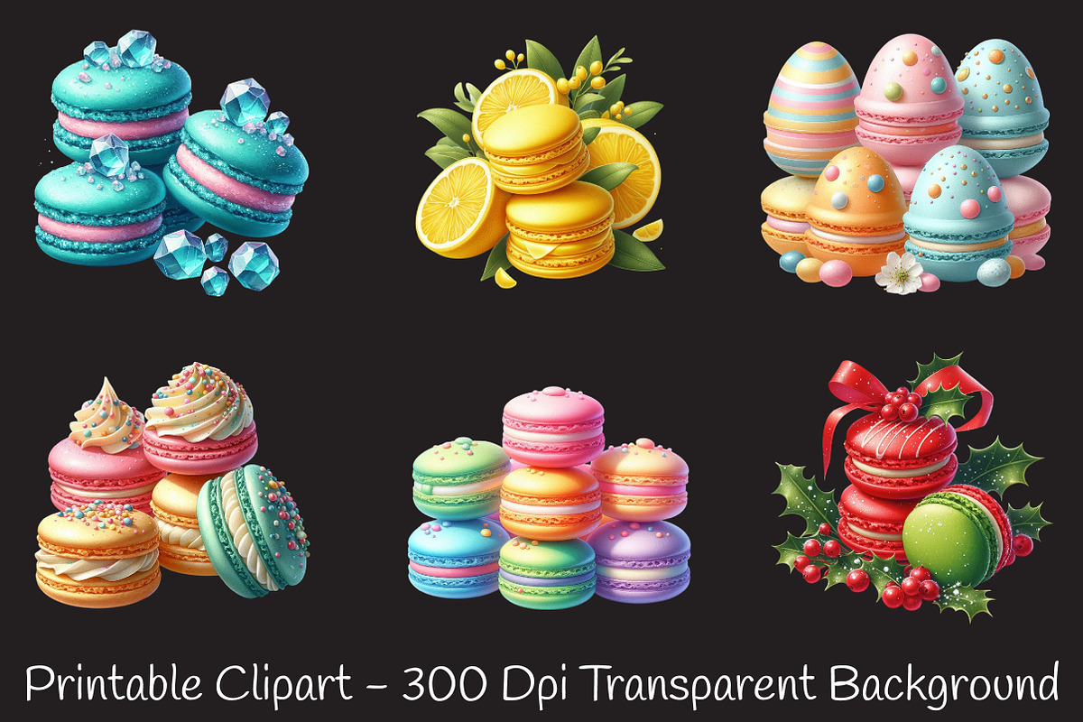 Macaron Watercolor Clipart, an Illustration by RobertsArt (Photo 7 of 8)