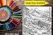 Alien Sci Fi Coloring Pages Bundle, a Brochure Template by LA Design (Thumbnail 8 of 10)