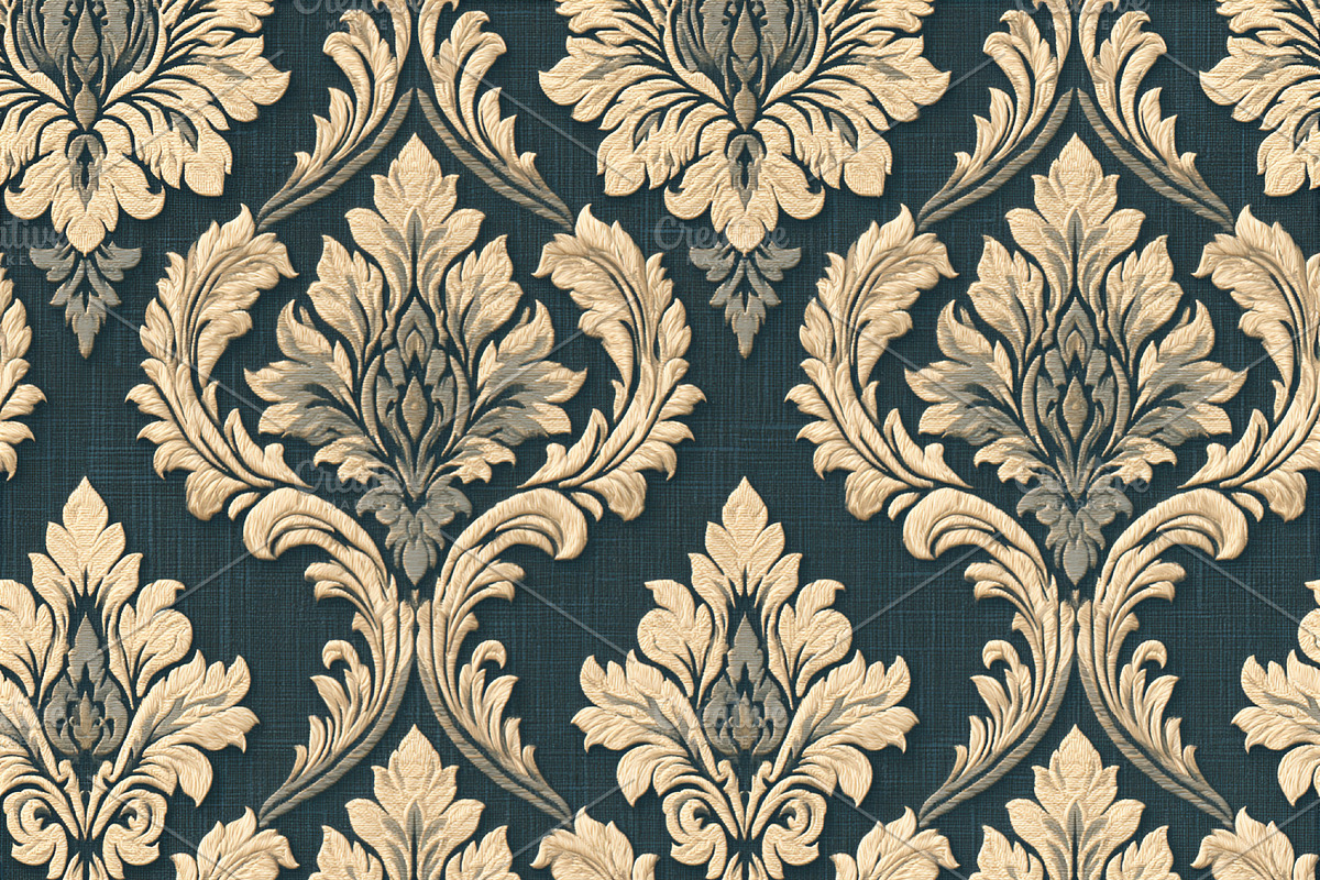 Seamless pattern ornate damask pattern with vintage floral motif, a Pattern Graphic by Studio ANNA