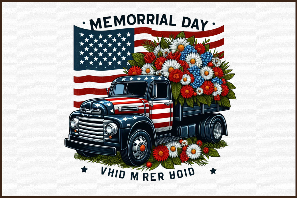Memorial Day  Truck Clipart The Down, an Animal Illustration by Sublimation Artist (Photo 6 of 6)