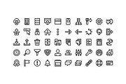 50 SaaS Dashboard Icons, an Outline Icon by Side Project (Thumbnail 2 of 8)