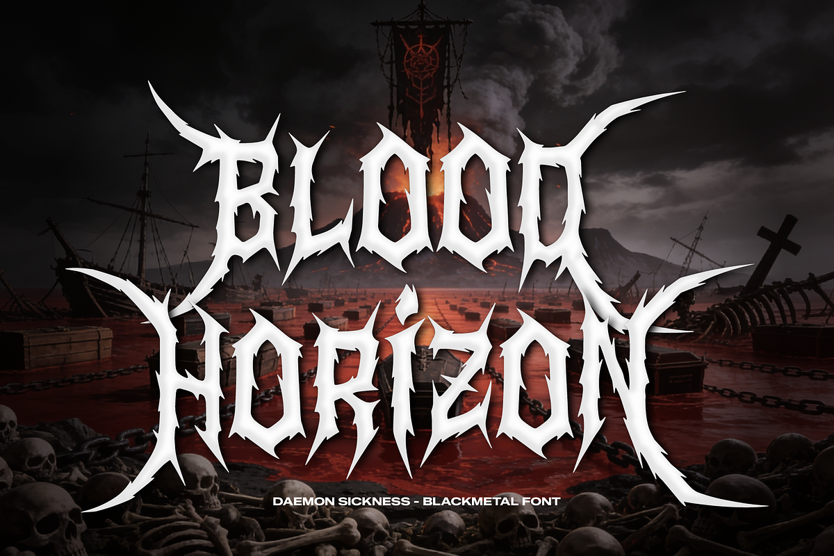 Daemon Sickness | Black Metal Font, a Blackletter Font by Denustudios (Photo 3 of 12)