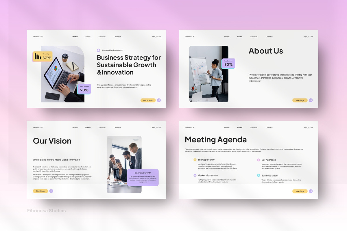 Business Strategy Pitch Deck, a Presentation Template by FIBRINOSÄ (Photo 4 of 6)