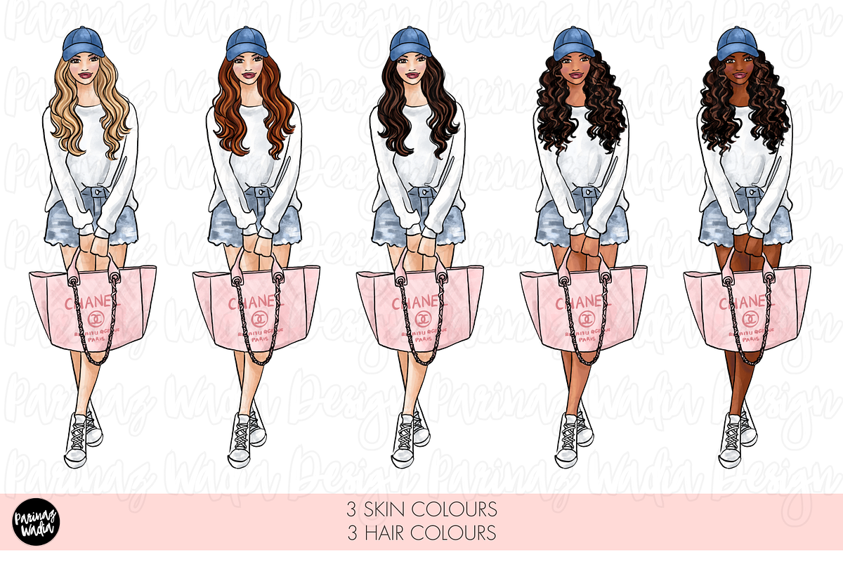 Pink Travel girl clipart png, a Person Illustration by Parinaz Wadia Design (Photo 4 of 10)