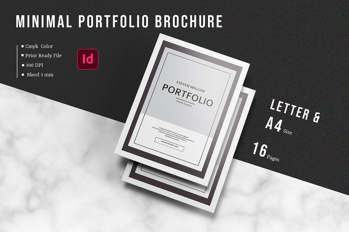 Minimal Portfolio Brochure Template, a Brochure Template by retrographix (Photo 1 of 11)