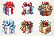 Christmas Presents & Wrapping Clipar, an Illustration by RobertsArt (Thumbnail 2 of 7)