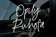 Opily Ruhofa Casual Signature Font, a Script Font by Maulana Creative (Thumbnail 1 of 7)