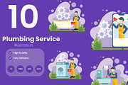 Plumbing Service Illustration Pack, a Person Illustration by baii09 (Thumbnail 1 of 4)