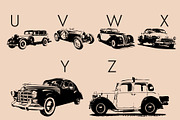 Vintage Cars Dingbats Font, a Symbol Font by Minimalartstudio (Thumbnail 3 of 7)