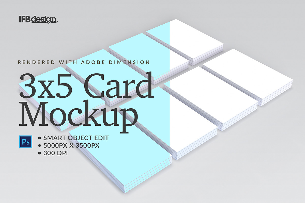 3x5 Card in Stacks Mockup, a Print Template by IFBdesign (Photo 1 of 3)