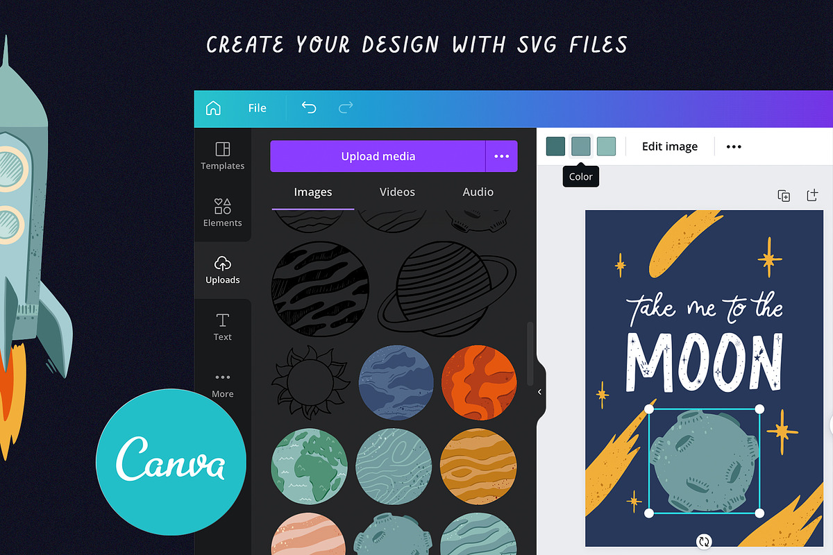 COSMIC solar system + SVG files, a Decorative Illustration by Alina Mubarak (Photo 3 of 8)
