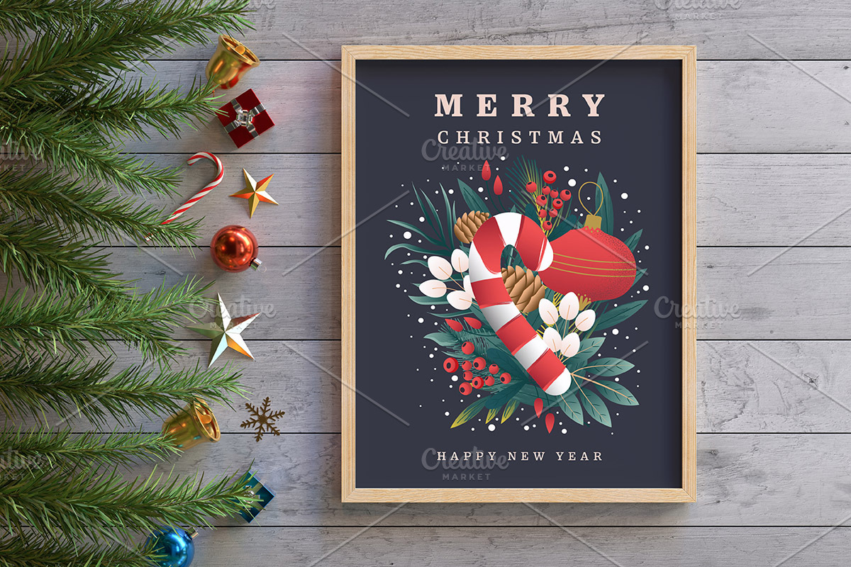Christmas and Happy New Year cards, a Background Graphic by Creative Graphics (Photo 4 of 8)