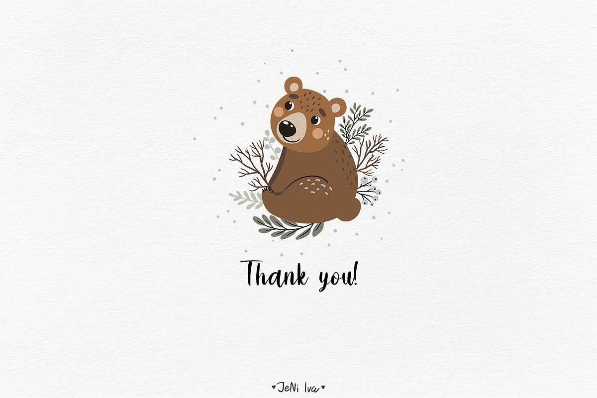 Cozy Woodland Animals Clipart, a Texture Illustration by Jenny Quince (Photo 13 of 13)