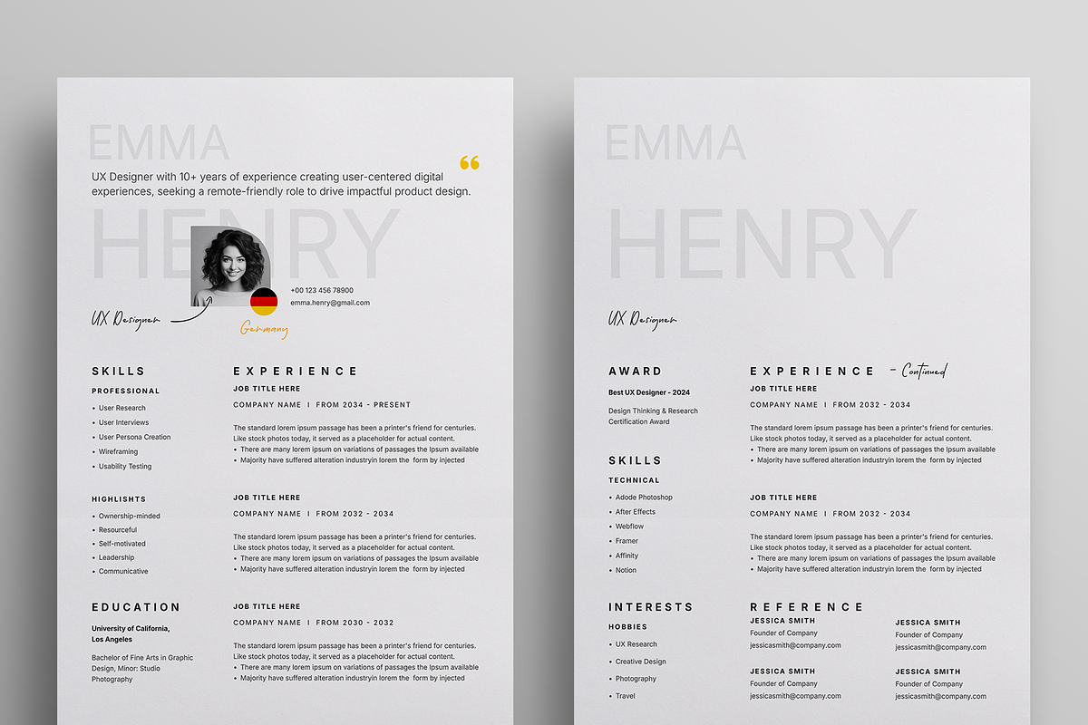 Minimal Resume, a Resume Template by Reuix Studio (Photo 4 of 5)