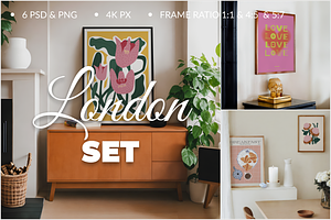 Poster Mockup SET London 6 PSD