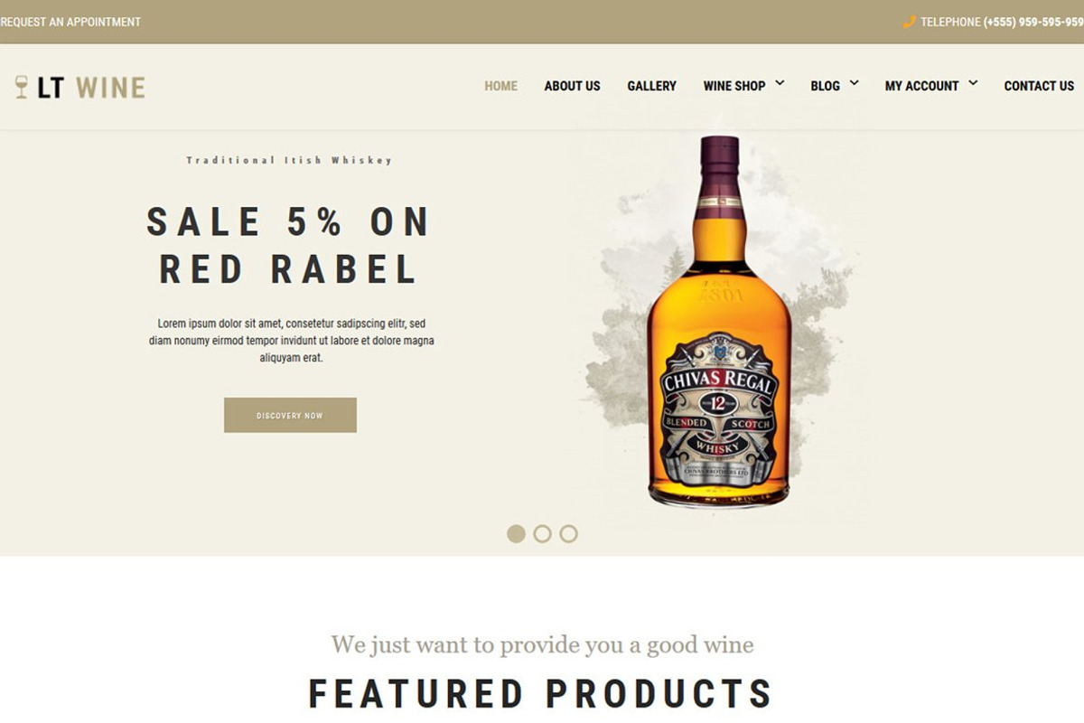 LT Wine - Wine Shop Joomla Template, a Websites & App Template by LTheme (Photo 1 of 3)