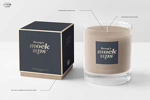 Candle In Gift Box Mockup