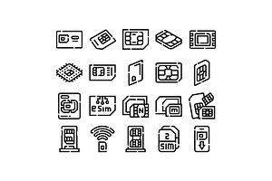Sim card types and electronic sim, an Object Graphic by pikepicture