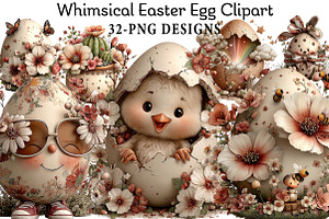 Whimsical Easter Egg Clipart, an Illustration by Daily.Designs