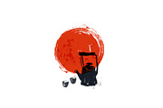 Sumi-e ink painting. Tea ceremony., a Food Illustration by Elina_Li (Thumbnail 4 of 17)