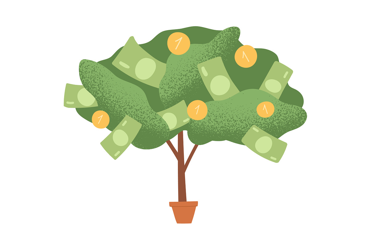 Money tree with coins and banknotes, a Finance Illustration by Good Studio (Photo 2 of 4)