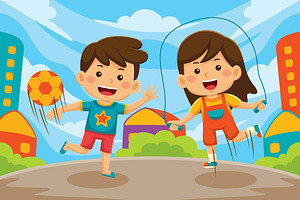 Outdoor Activity Cartoon Vector #04, a Person Illustration by MEDZ