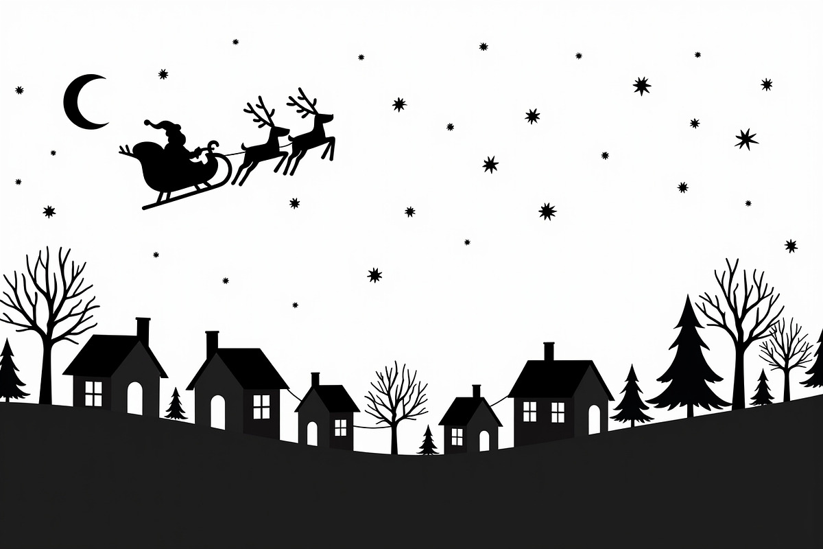 Christmas Night Silhouette Set, an Illustration by BIPLOB EXPERT (Photo 13 of 21)