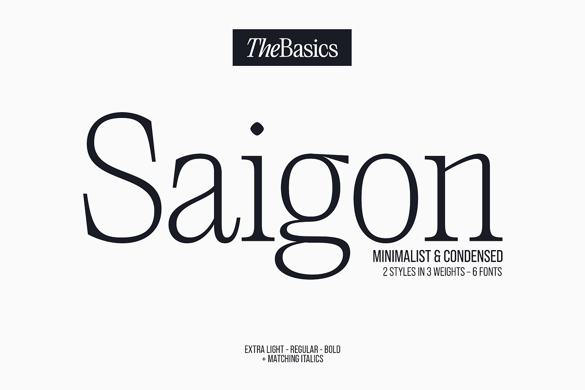 Saigon Minimalist Serif - Basic Pack, a Serif Font by The Paper Town (Photo 1 of 16)