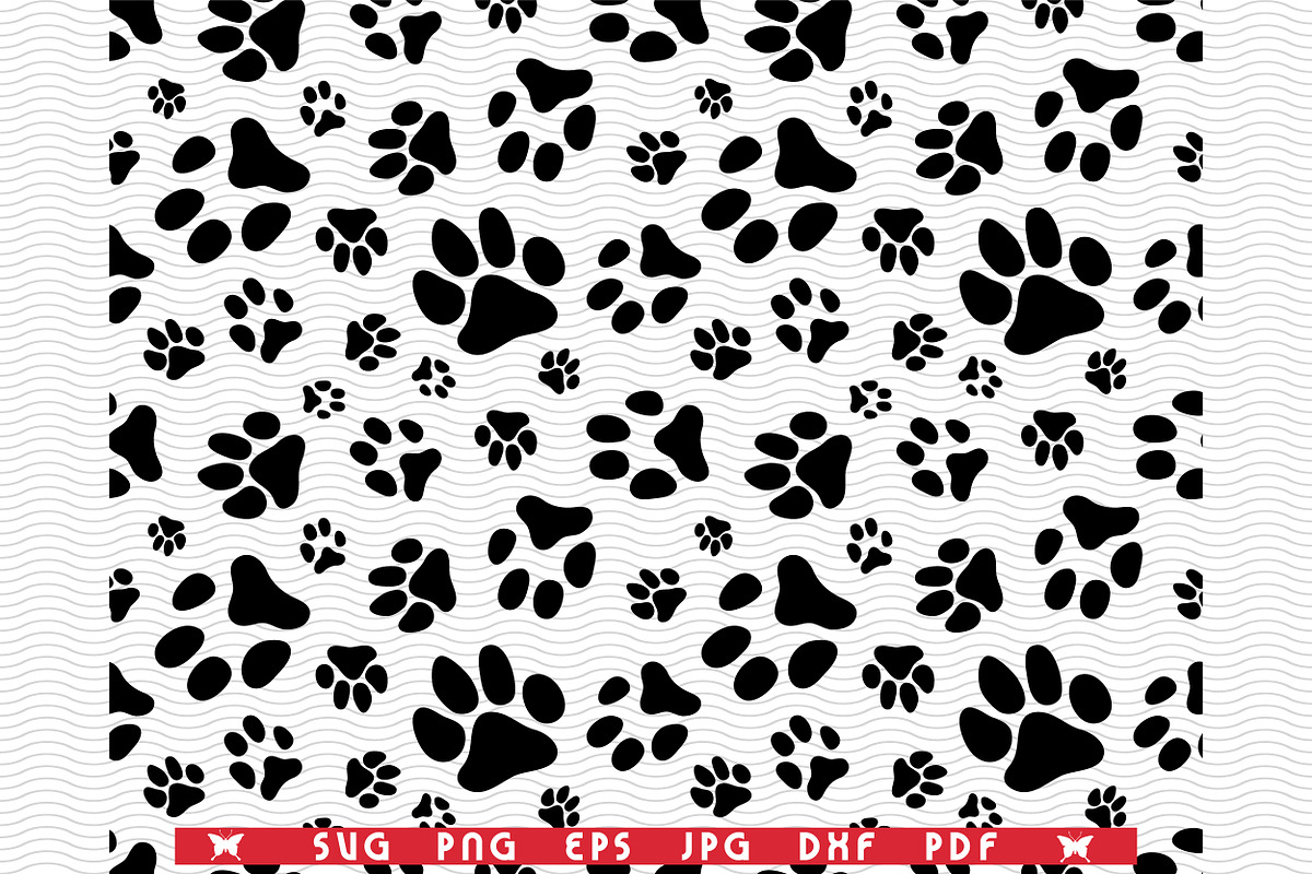 SVG Dog Footprint,Seamless wallpaper, a Pattern Graphic by DesignStudioRM (Photo 3 of 3)