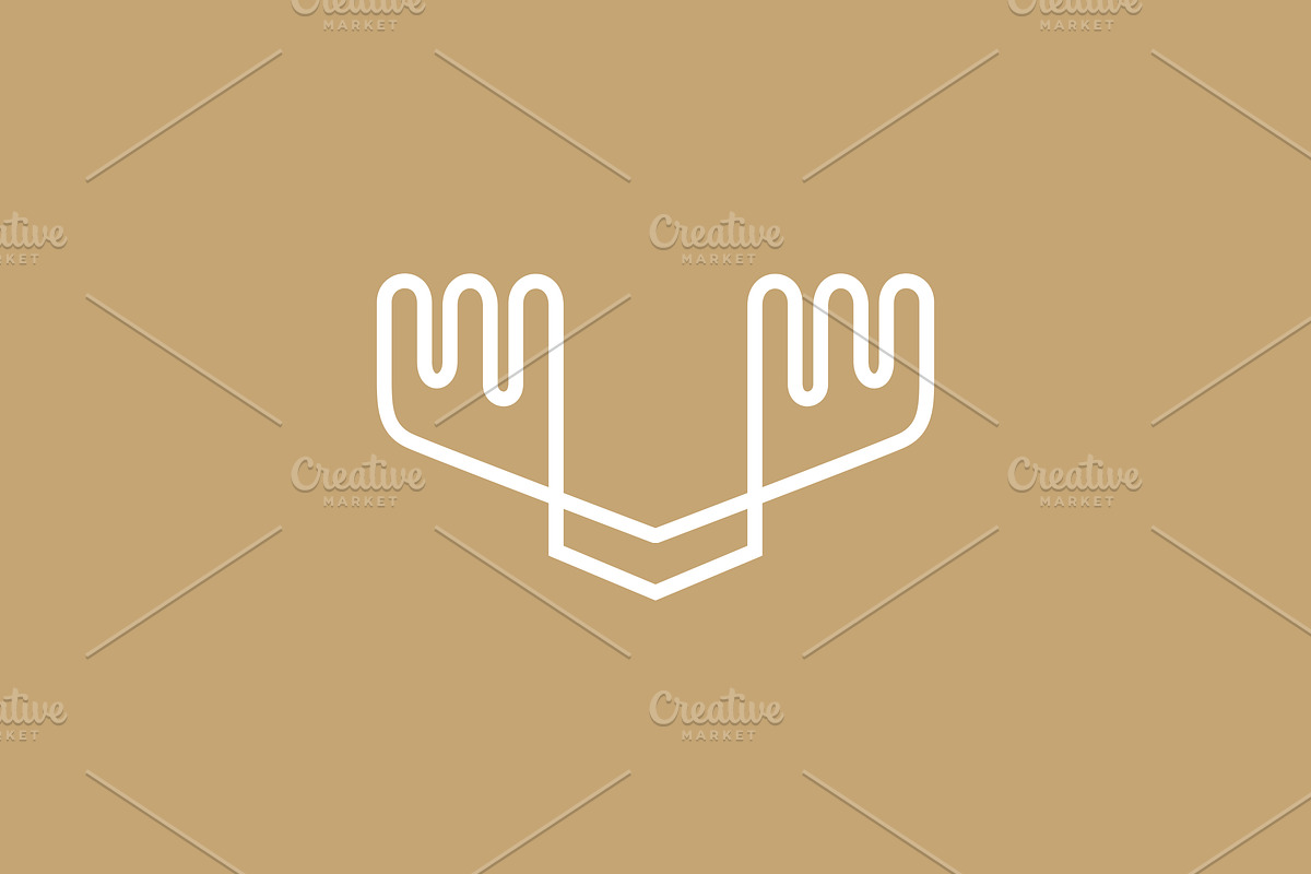 geometric Moose antlers logo vector, a Branding & Logo Template by VASTARD STUDIO