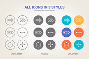 Circle arrows icons, an Outline Icon by miumiu (Thumbnail 2 of 5)